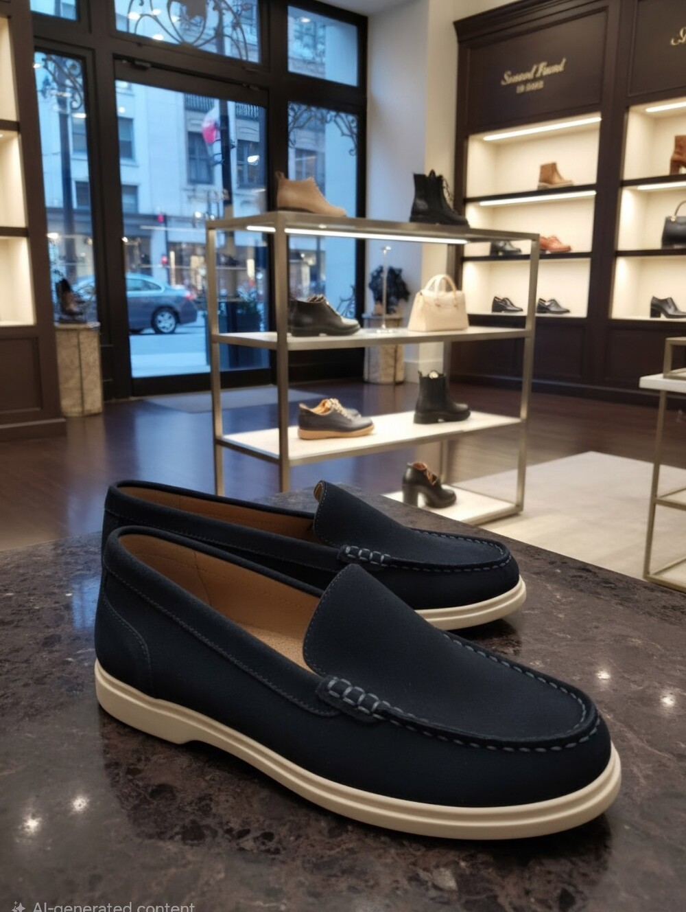 BLONDO WATERPROOF BLUE SUEDE LOAFERS ARIANNA WOMEN'S SZ 6M NEW $150